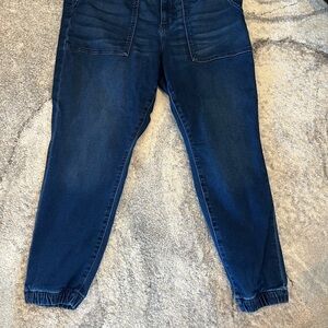 American Eagle Outfitters Indigo Denim Joggers soft Knit Size 18 Short
